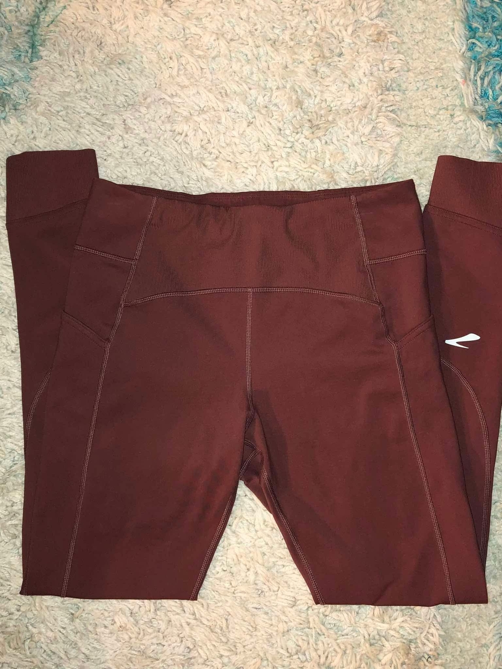 Brooks Women’s Burgundy Activewear Leggings M Ankle Skinny Pockets Stretch